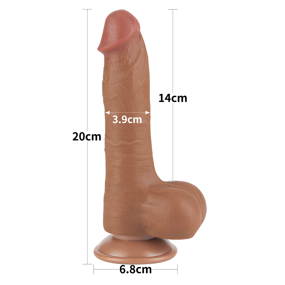 Lovetoy Sliding Skin Dual Layer Dildo 8 inch