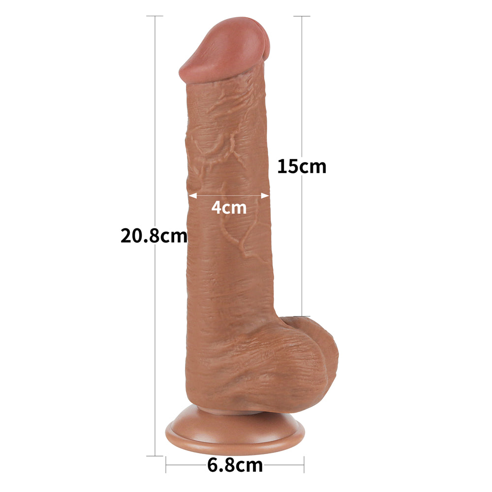 Lovetoy Sliding Skin Dual Layer Dildo 8 inch