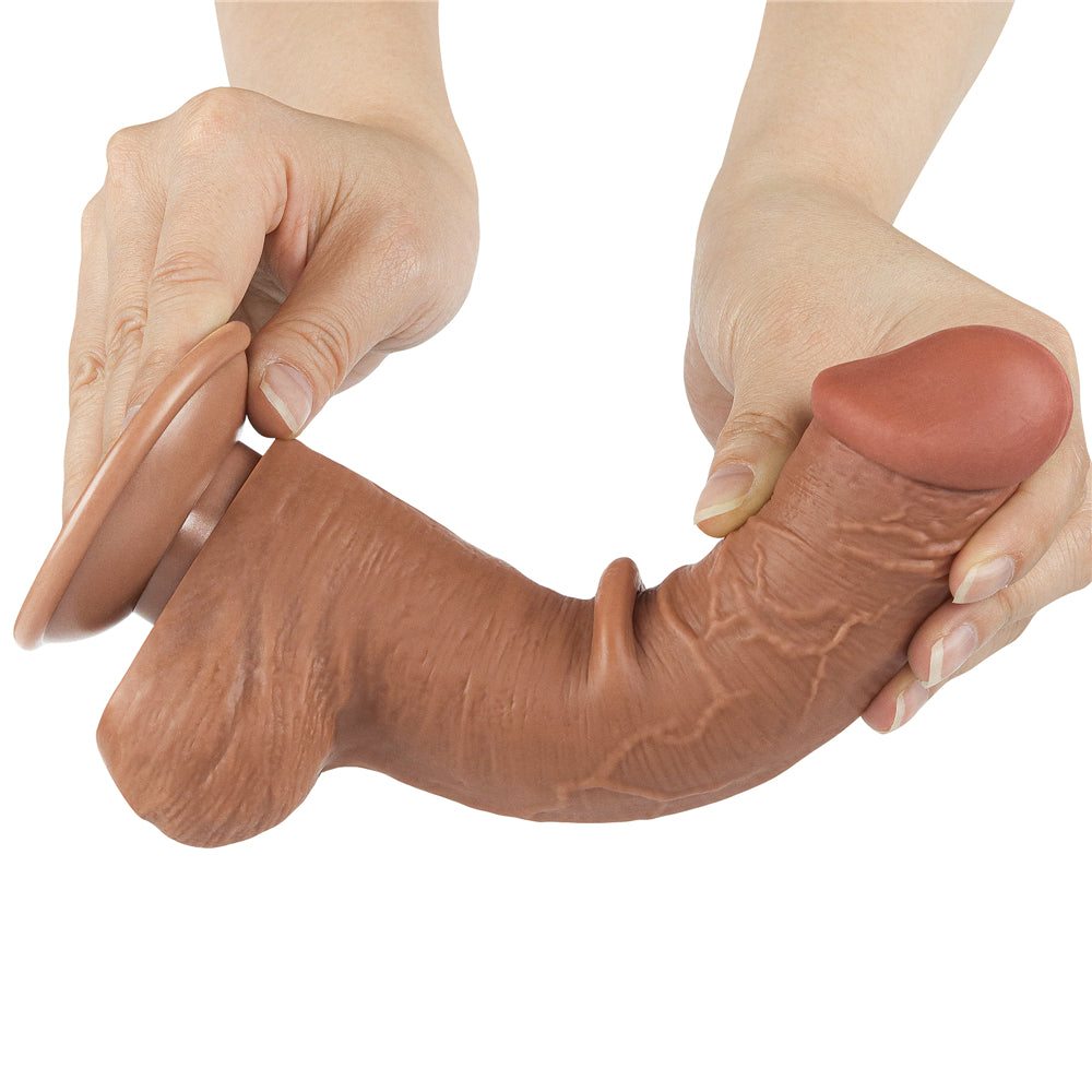 Lovetoy Sliding Skin Dual Layer Dildo 8 inch