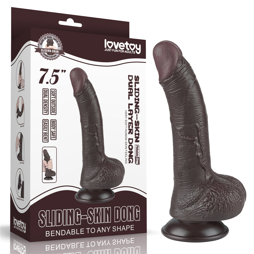 Lovetoy Sliding Skin Dual Layer Dildo 7.5 inch