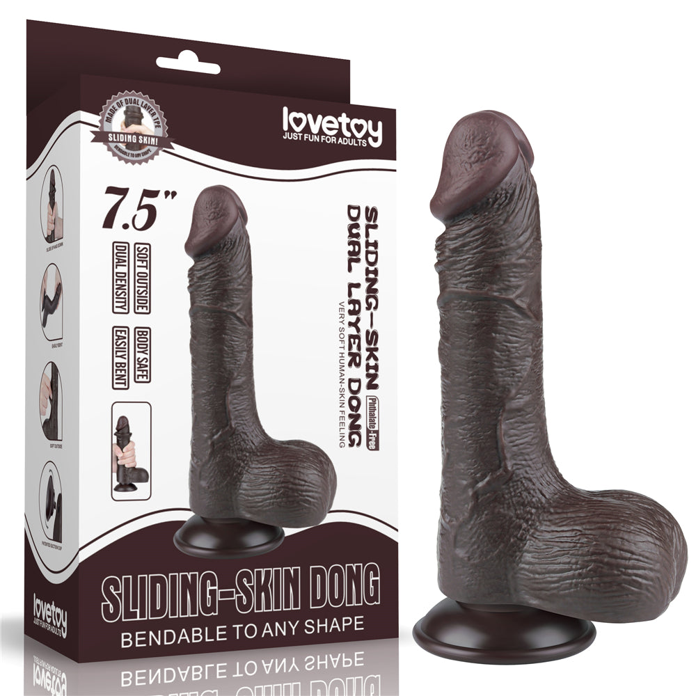 Lovetoy Sliding Skin Dual Layer Dildo 7.5 inch