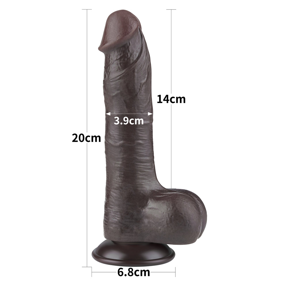 Lovetoy Sliding Skin Dual Layer Dildo 8 inch