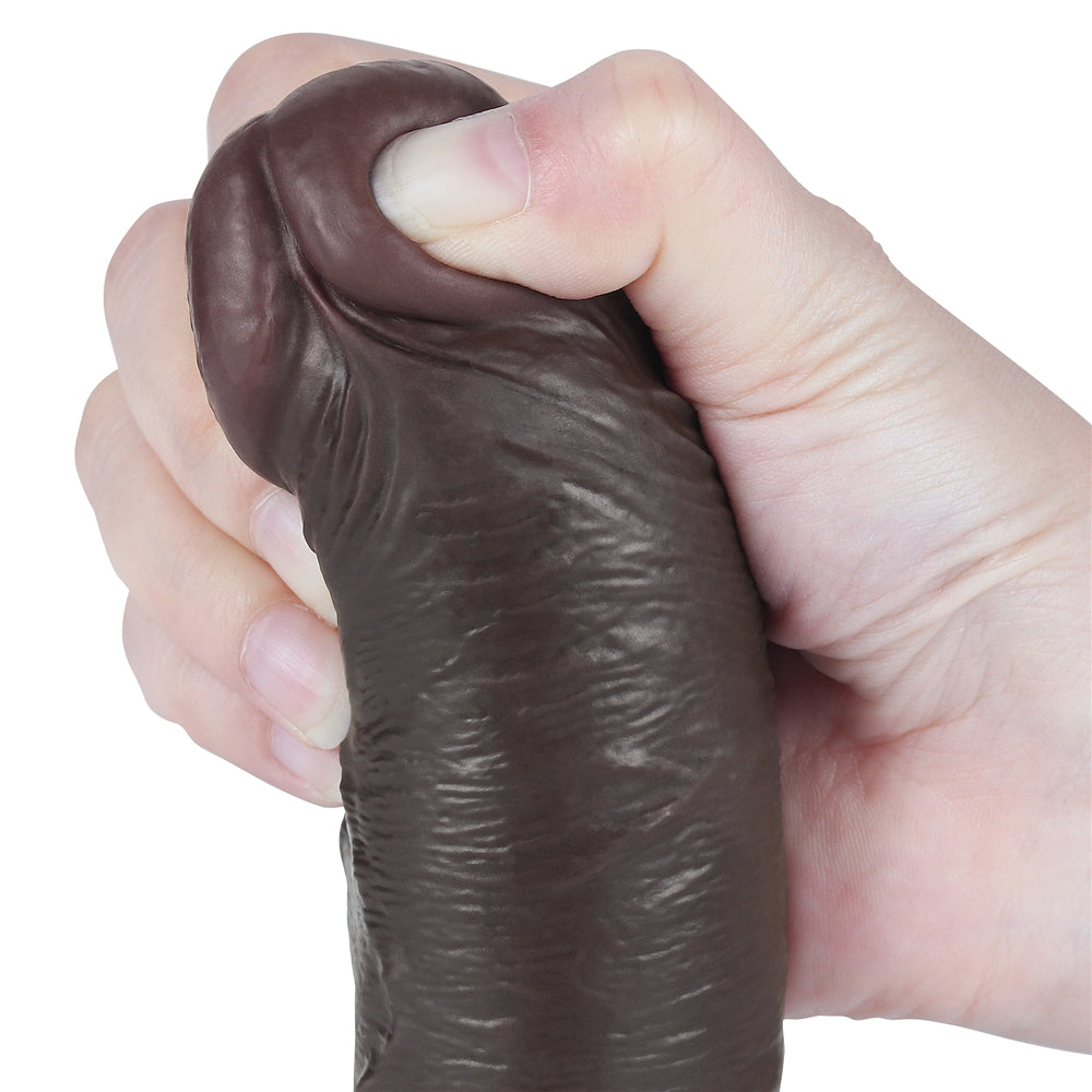 Lovetoy Sliding Skin Dual Layer Dildo without Balls 8 inch