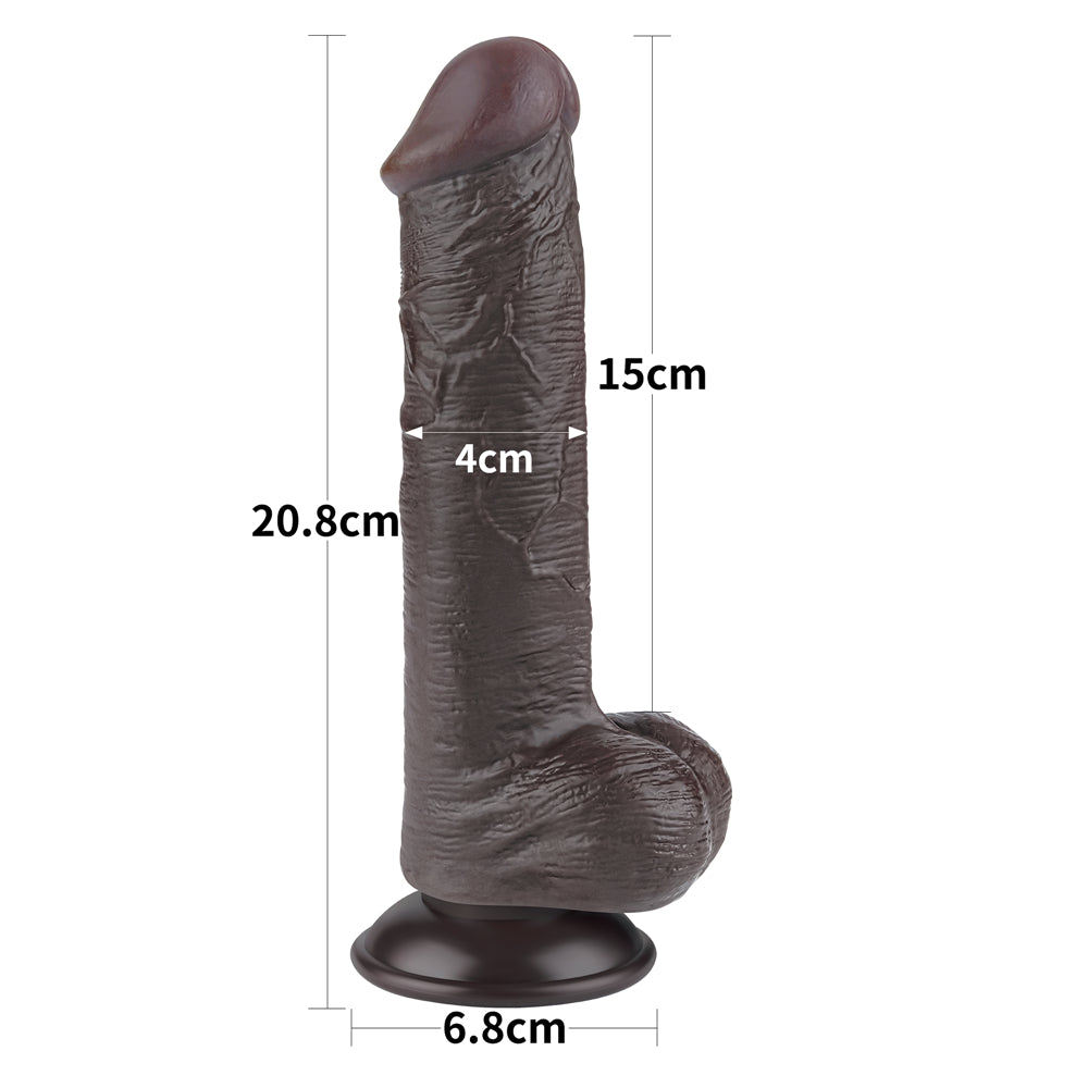 Lovetoy Sliding Skin Dual Layer Dildo 8 inch