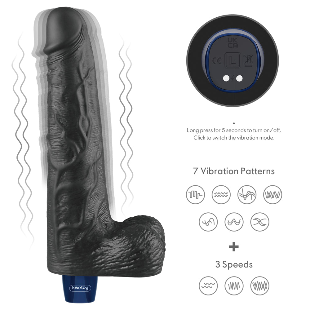 Lovetoy Real Softee Rechargeable Vibrating Dildo 10 inch