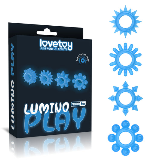 Lovetoy Lumino Play Penis Ring Set (4 Piece)