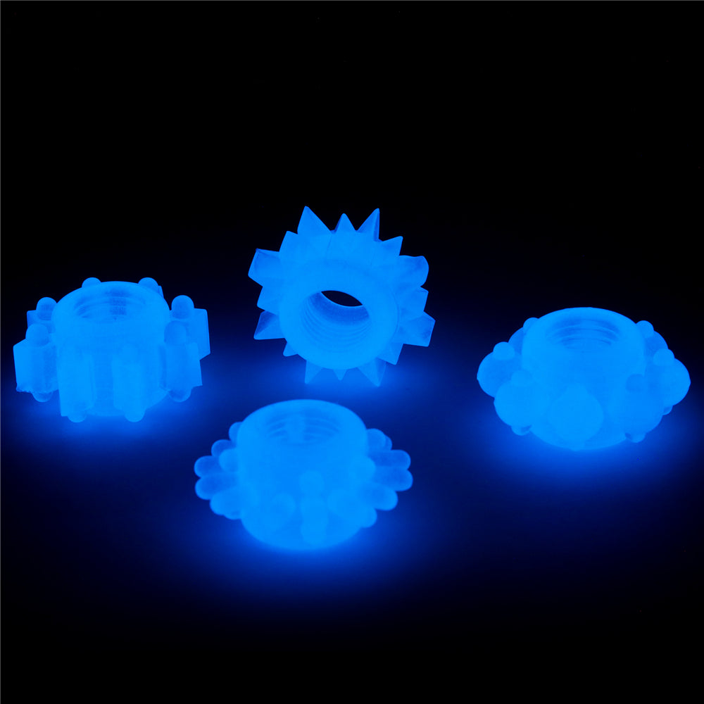 Lovetoy Lumino Play Penis Ring Set (4 Piece)