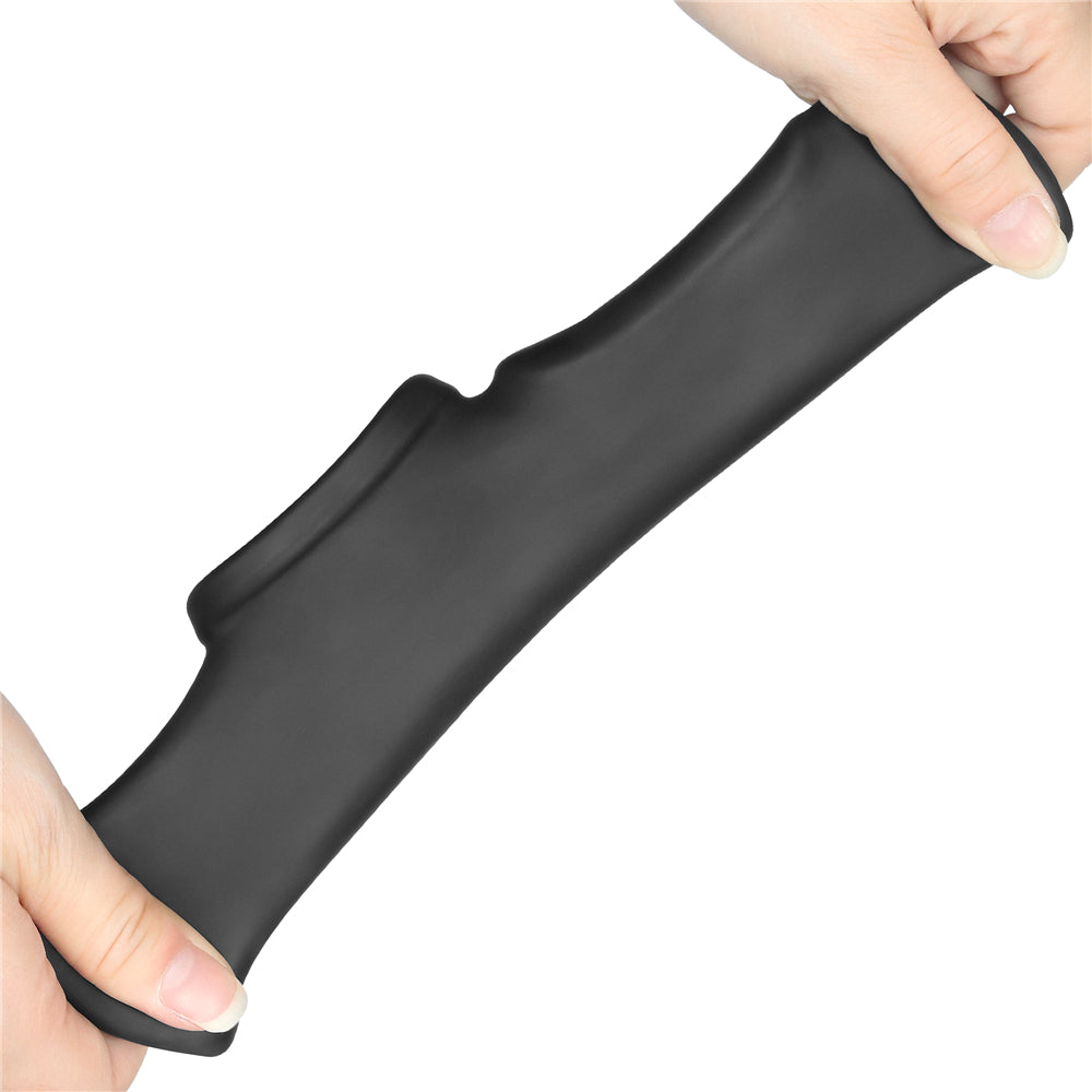 Lovetoy Vibrating Silk Knights Ring with Scrotum Sleeve