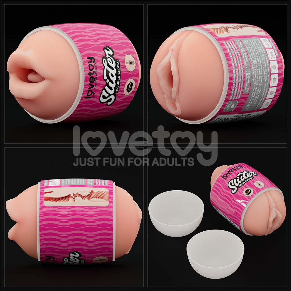 Lovetoy Slider Double-Ended Masturbator Mouth and Vagina