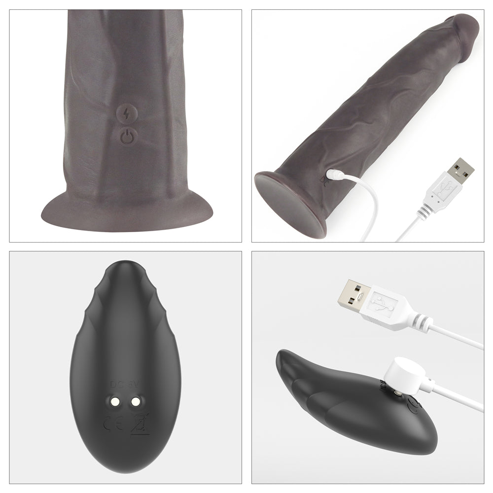 Lovetoy Remote Control Rechargeable Dual Layered Silicone Rotating Dildo 9 inch