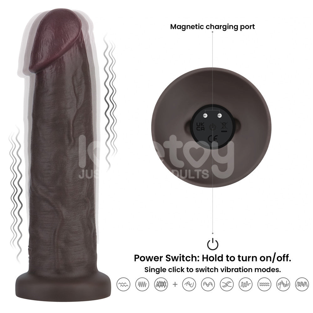 Lovetoy Remote Control Rechargeable Vibrating Sliding Skin Pro II Silicone Dildo 9 inch