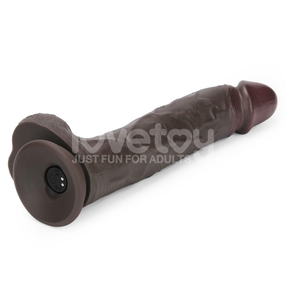 Lovetoy Remote Control Rechargeable Vibrating Sliding Skin Pro II Silicone Dildo 10 inch