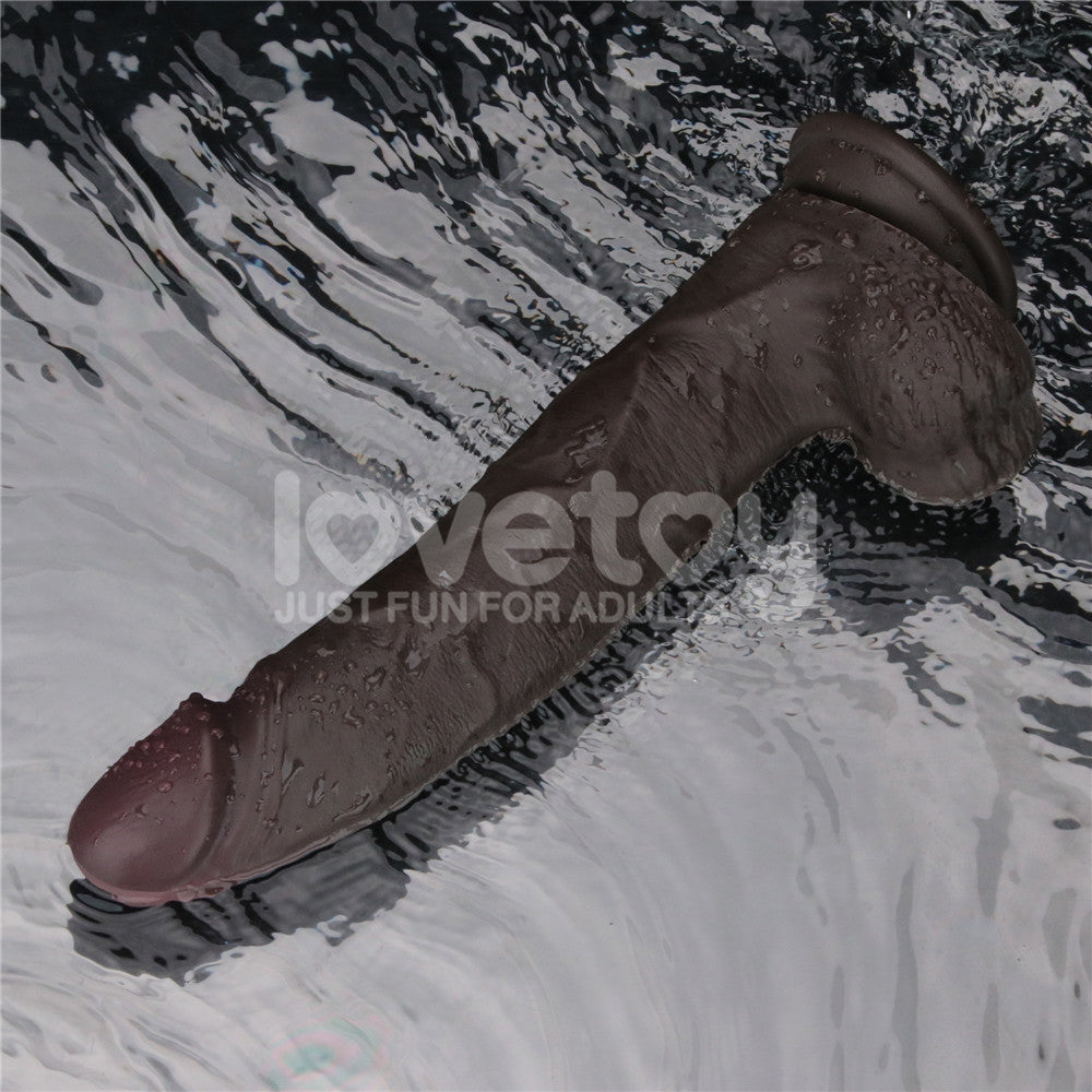 Lovetoy Remote Control Rechargeable Vibrating Sliding Skin Pro II Silicone Dildo 10 inch