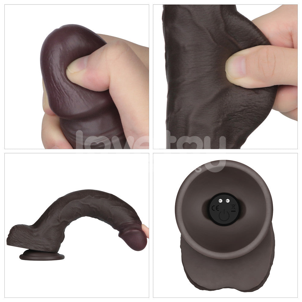 Lovetoy Remote Control Rechargeable Vibrating Sliding Skin Pro II Silicone Dildo 10 inch