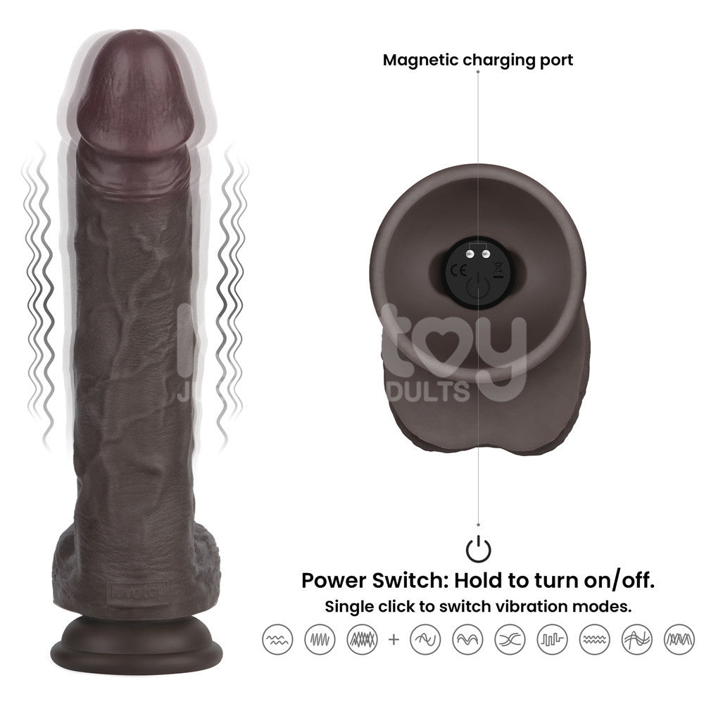 Lovetoy Remote Control Rechargeable Vibrating Sliding Skin Pro II Silicone Dildo 10 inch