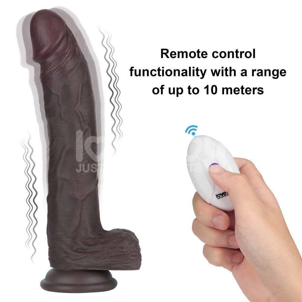 Lovetoy Remote Control Rechargeable Vibrating Sliding Skin Pro II Silicone Dildo 10 inch