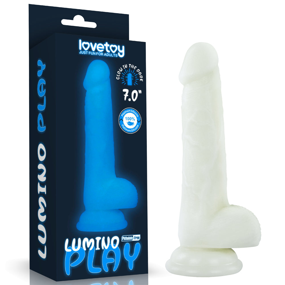 Lovetoy Lumino Play Glow in the Dark Silicone Dildo 7 inch