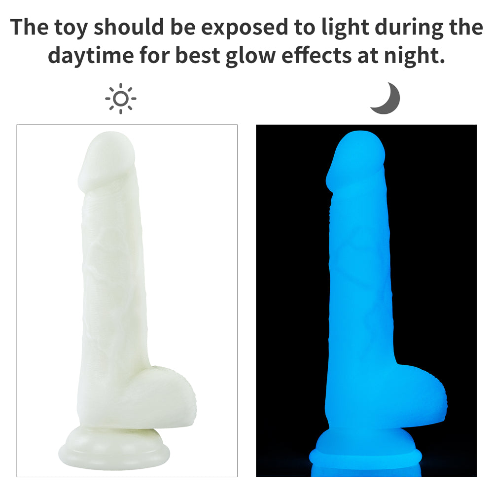 Lovetoy Lumino Play Glow in the Dark Silicone Dildo 7 inch