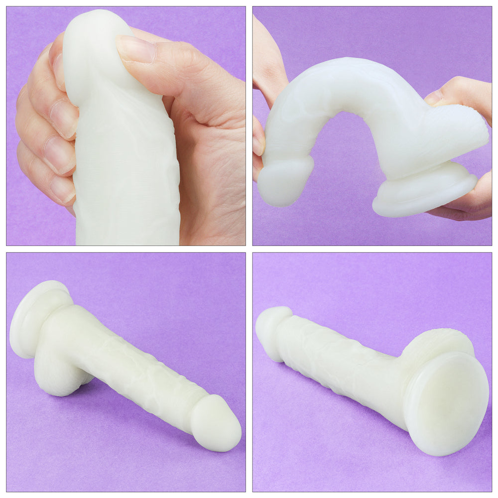 Lovetoy Lumino Play Glow in the Dark Silicone Dildo 7 inch