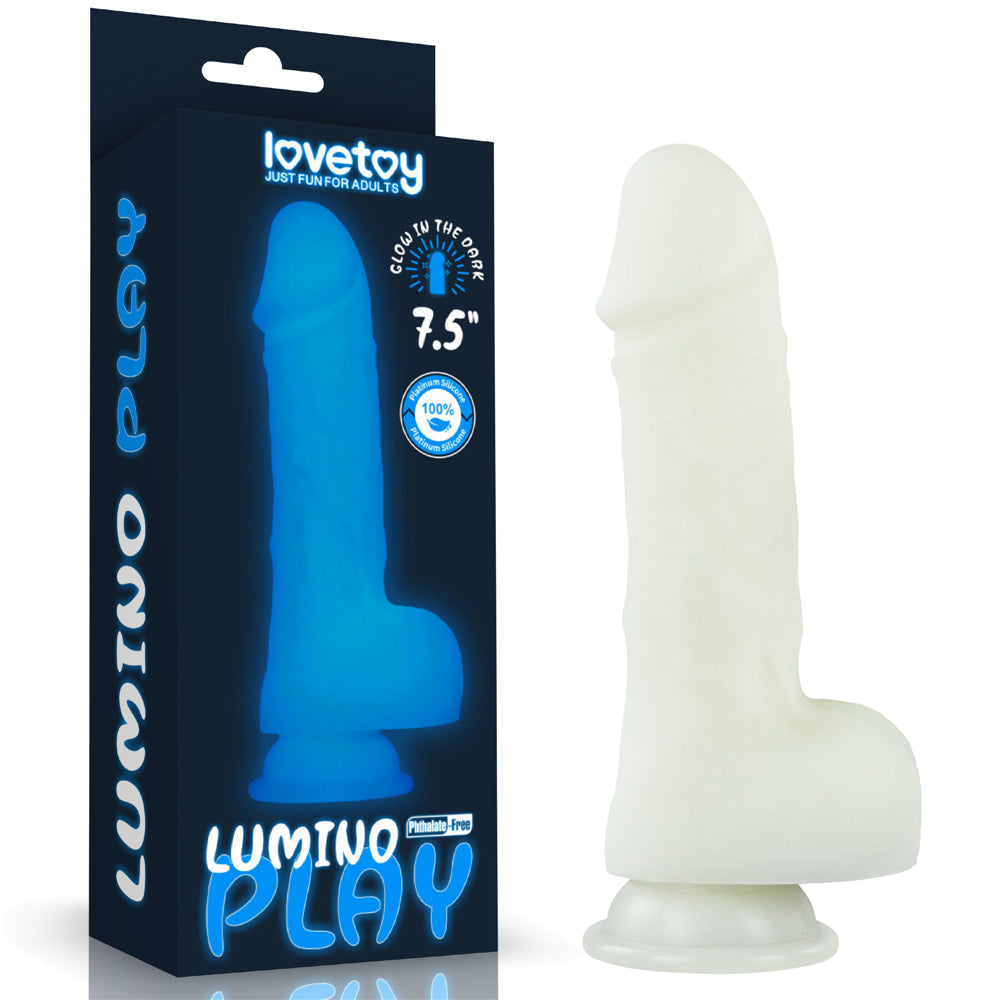 Lovetoy Lumino Play Glow in the Dark Silicone Dildo 7.5 inch