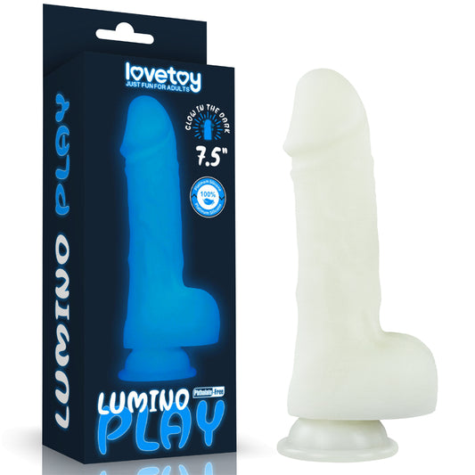 Lovetoy Lumino Play Glow in the Dark Silicone Dildo 7.5 inch