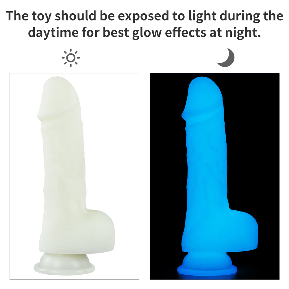 Lovetoy Lumino Play Glow in the Dark Silicone Dildo 7.5 inch