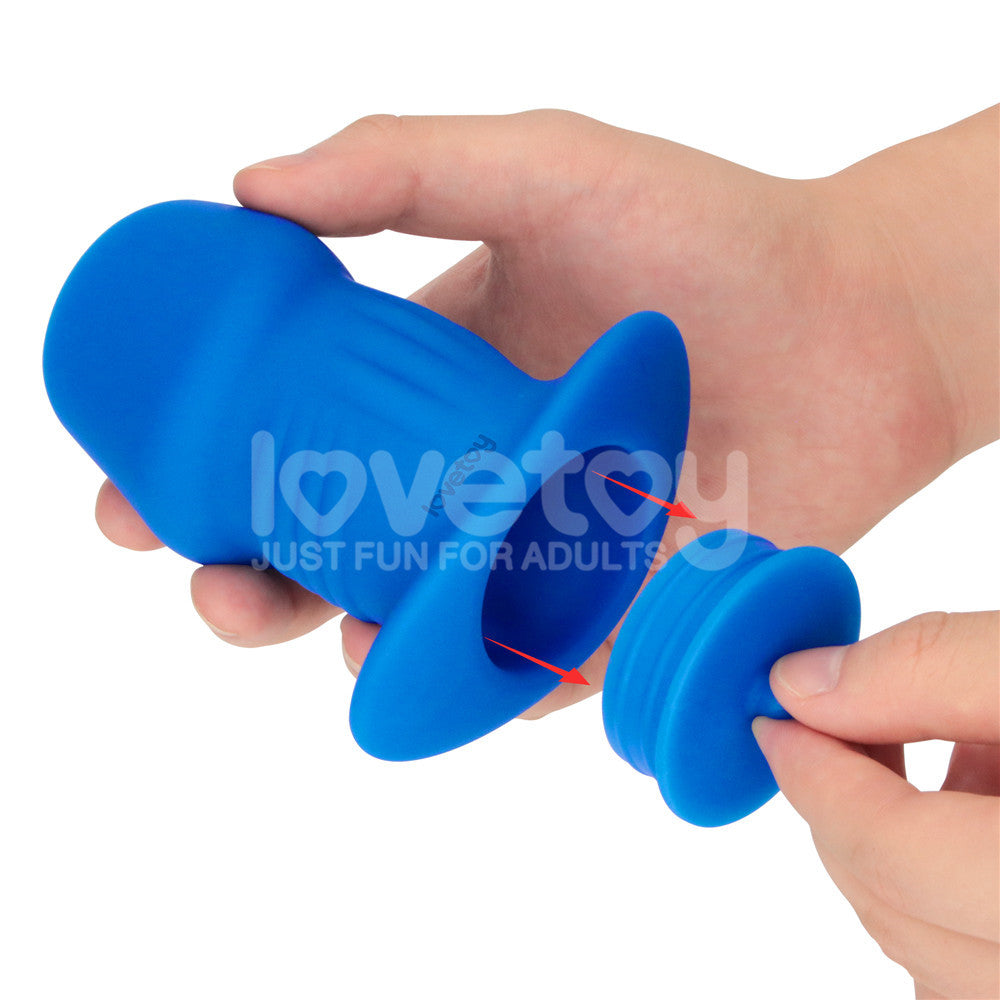Lovetoy Pinnacle Pro Ribbed Peeper Hollow Silicone Anal Dilator with Plug