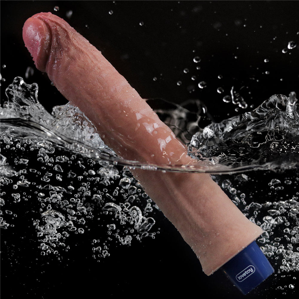 Lovetoy Real Softee Rechargeable Silicone Vibrating Dildo 9.5 inch