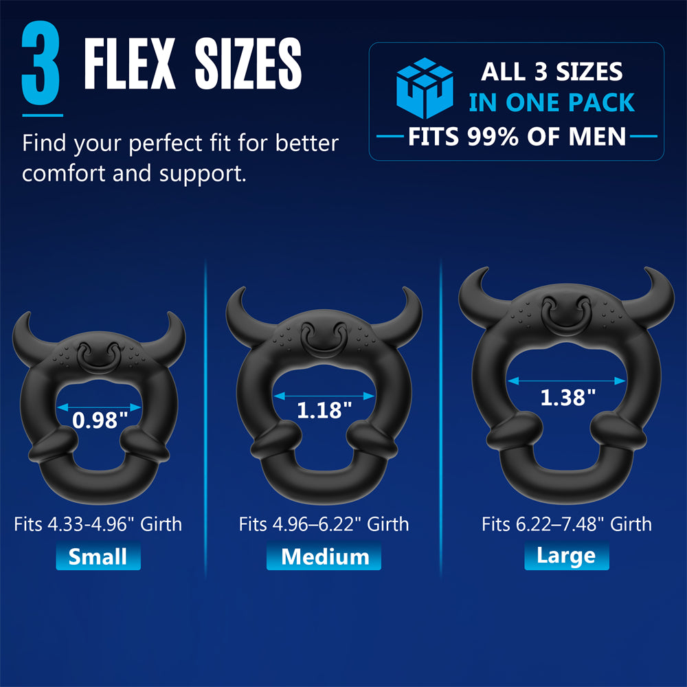 Lovetoy Pinnacle Pro Flexlock Tri Set Penis Ring