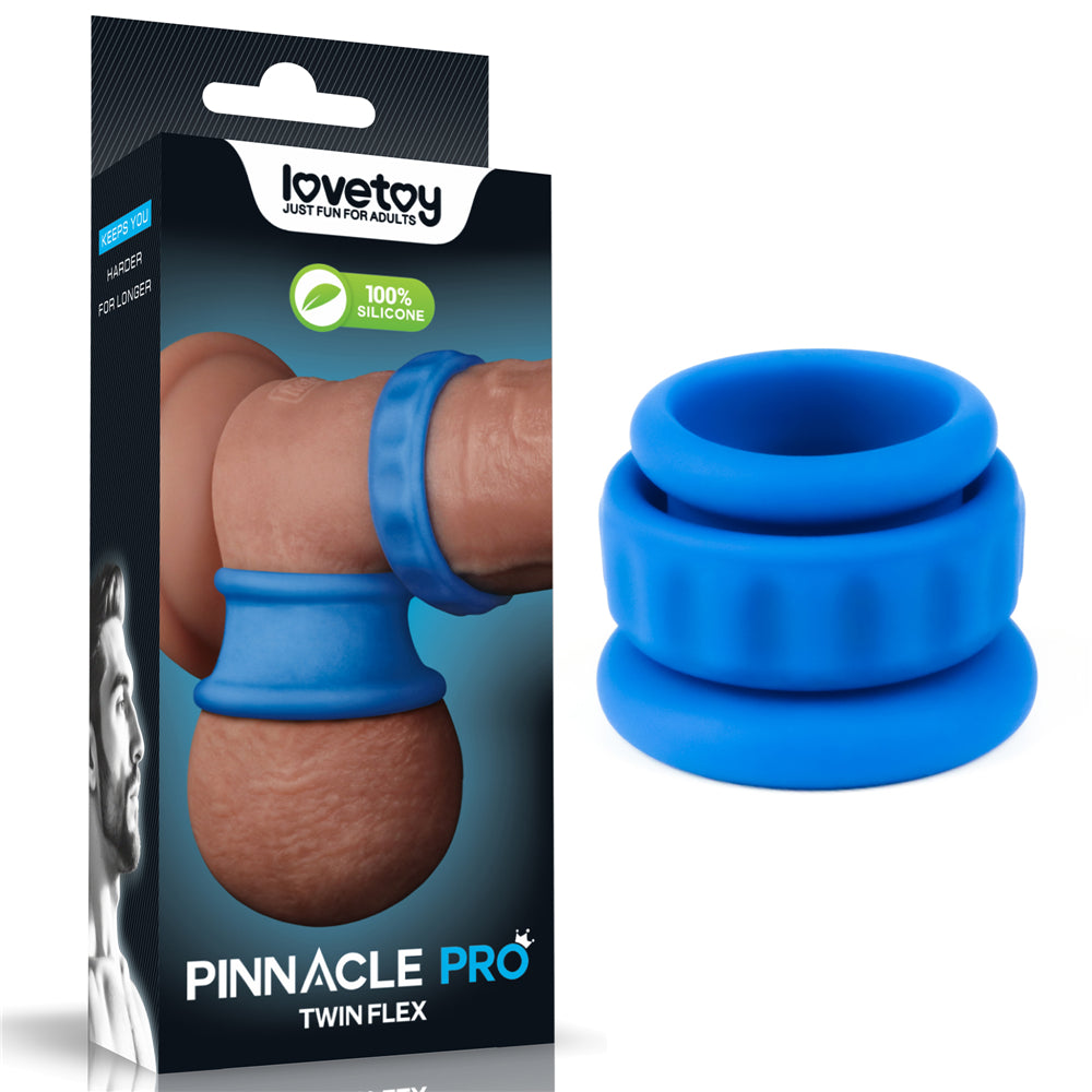 Lovetoy Pinnacle Pro Twin Flex Stretcher (2 Piece) - Penis Ring & Ball Stretcher