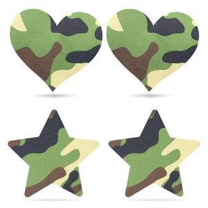 Lovetoy Camo Stars and Heart Nipple Pasties (2 Pack)
