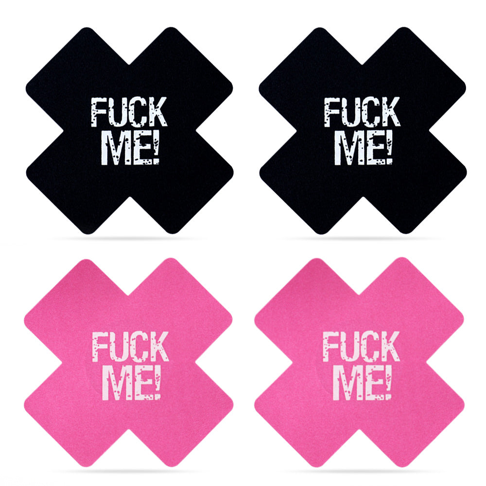 Lovetoy FUCK ME Cross Pattern Nipple Pasties (2 Pack)