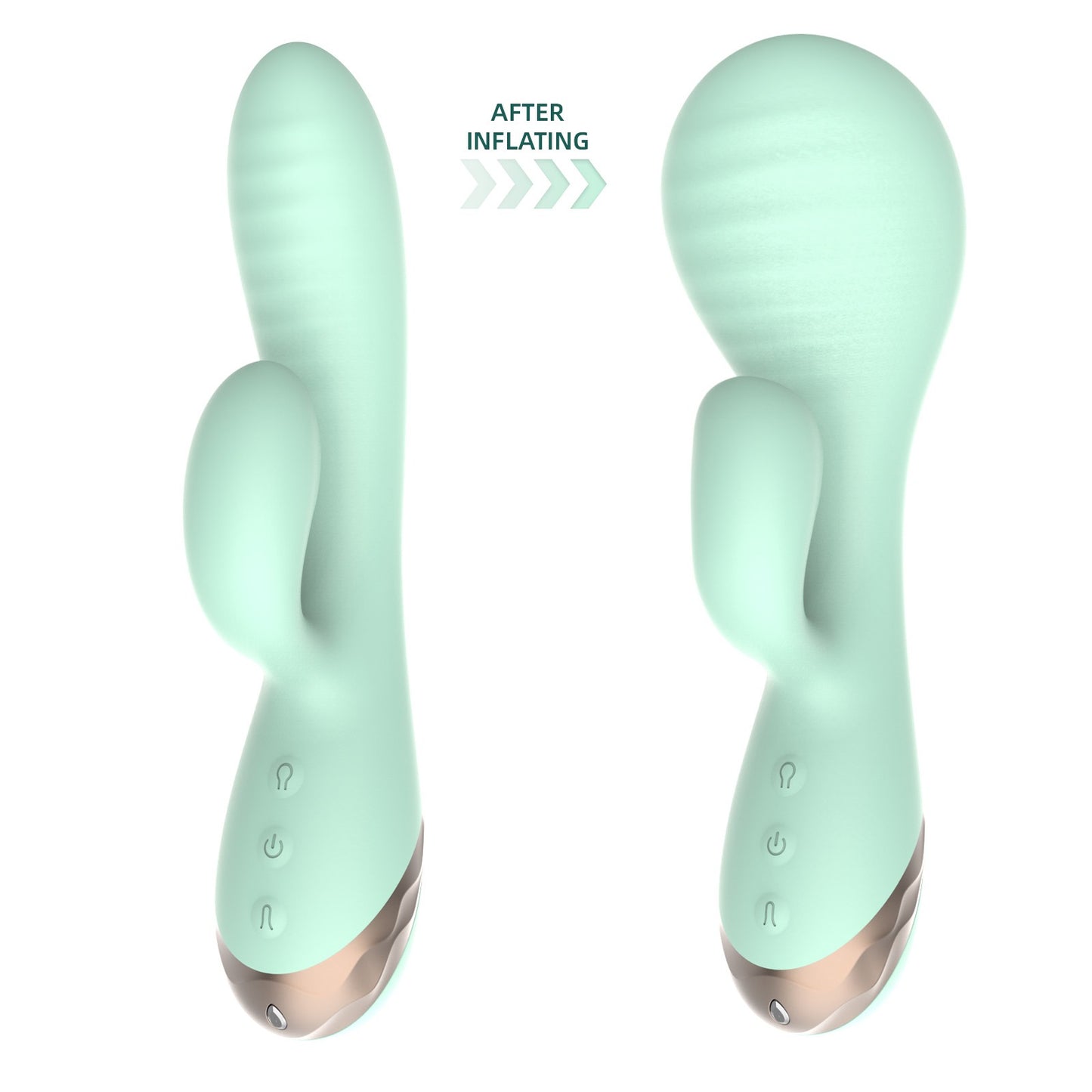 Silicone Inflatable G-Spot Rabbit Vibrator, 10 Function