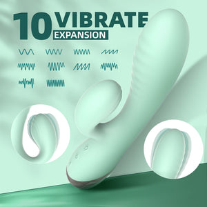 Silicone Inflatable G-Spot Rabbit Vibrator, 10 Function