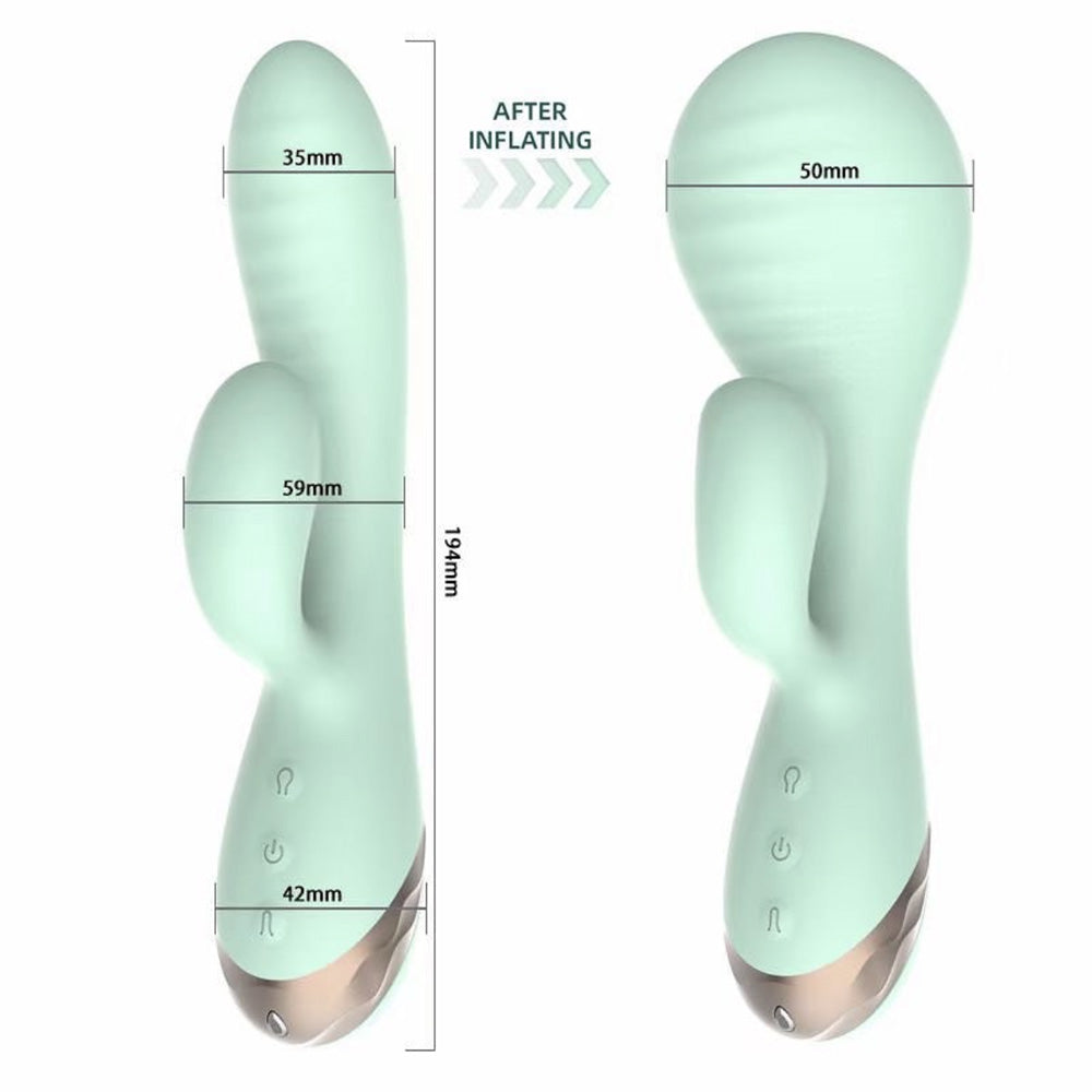 Silicone Inflatable G-Spot Rabbit Vibrator, 10 Function