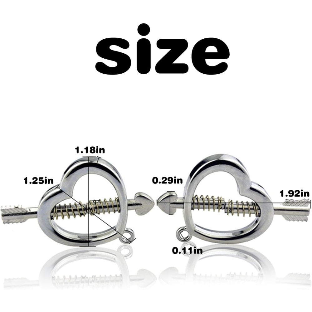 Heart & Arrow Adjustable Nipple Press with Bells