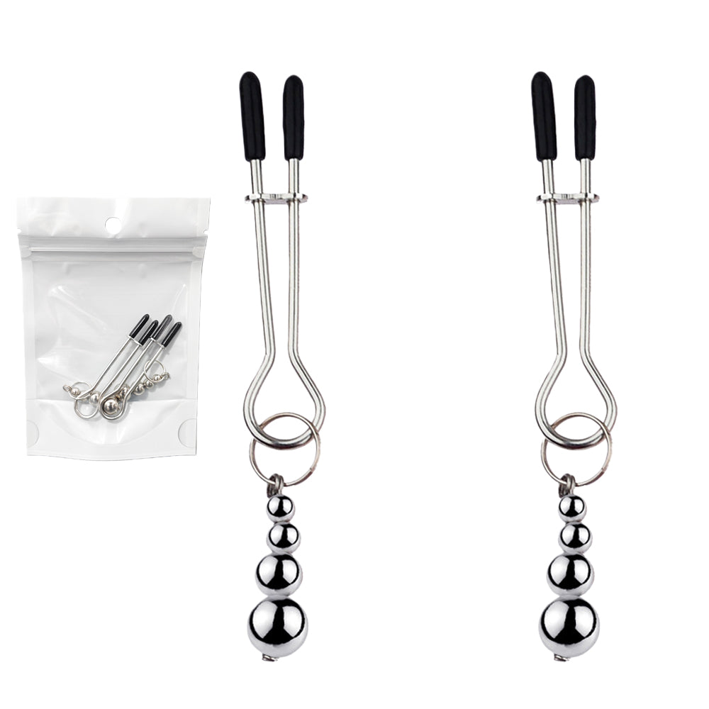 Triple Bead Weighted Adjustable Tweezer Nipple Clamps
