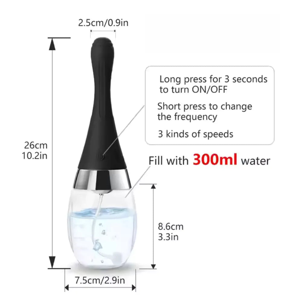 Automatic Rechargeable Anal Douche 10.5 fl oz 3 Function
