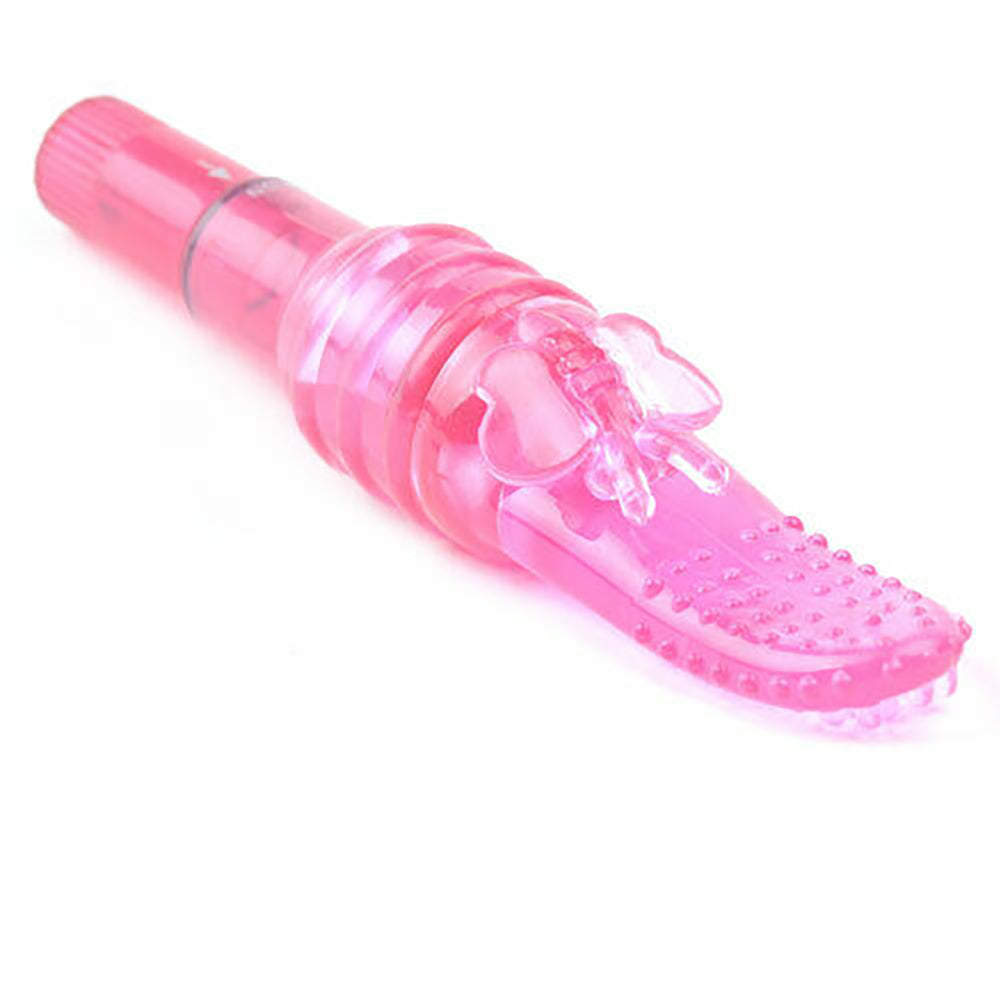 Tongue Vibrator with Fluttering Butterfly, 6.5 inch