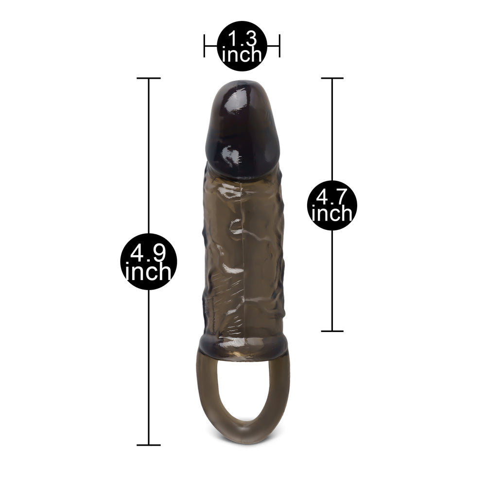 Extra 1.25 inch Realistic Penis Extender with Ball Loop, 4.9 inch