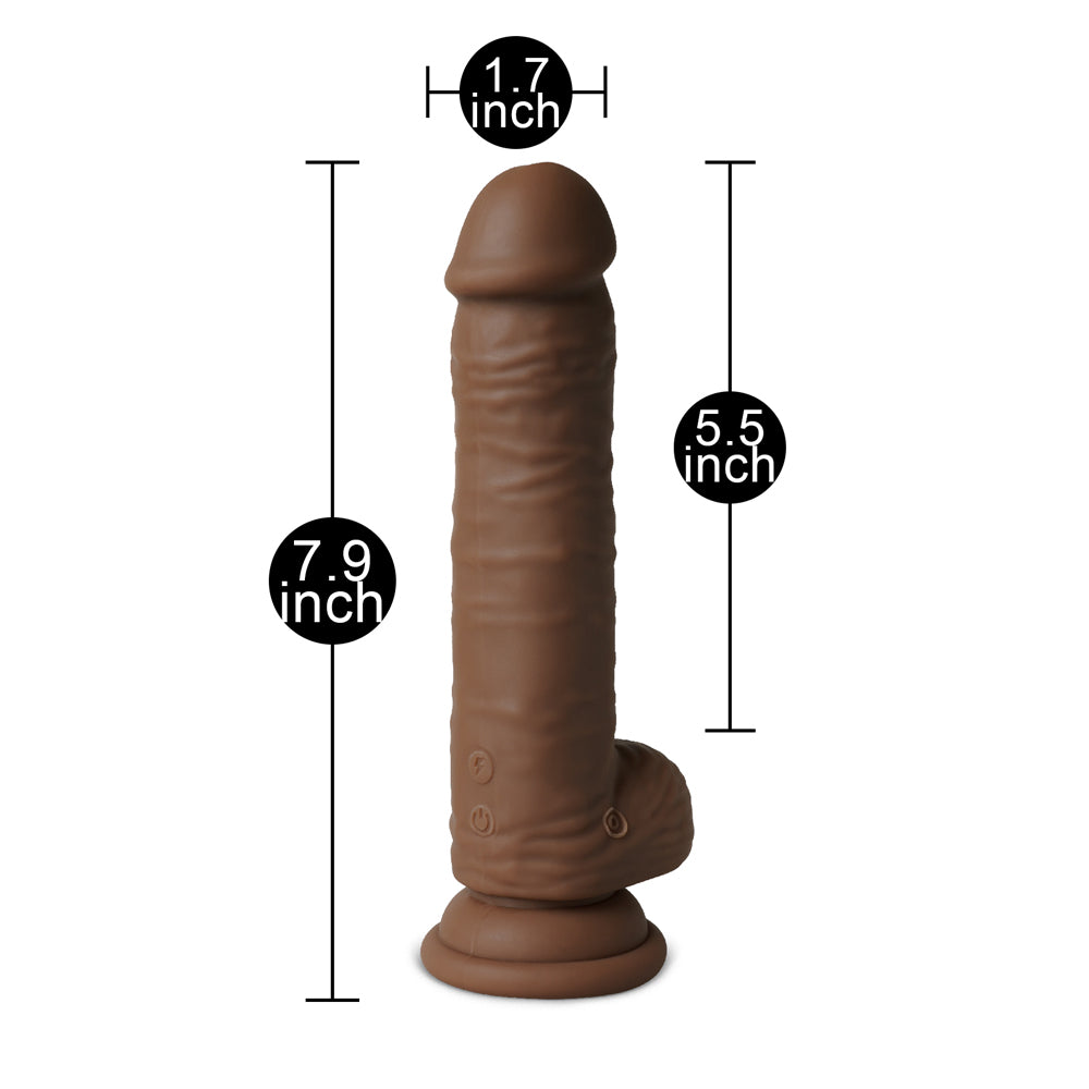 Suction Cup Vibrating/Rotating Dildo 8 inch 10 Function