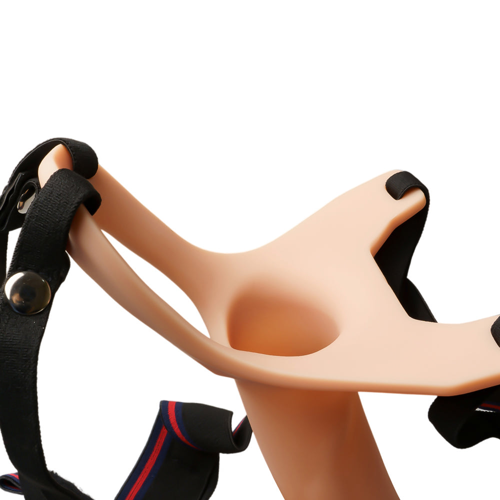 Silicone Hollow Strap On Dildo & Ball Strap 6 inch (For Men With Mild E.D.)