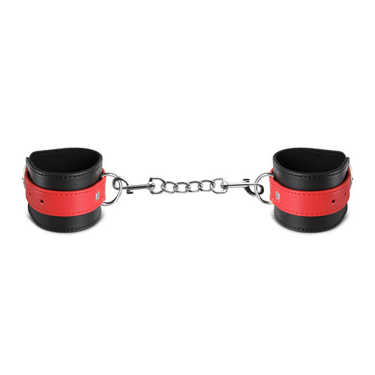 Soft Faux Leather 2 Tone Handcuffs with D-Ring