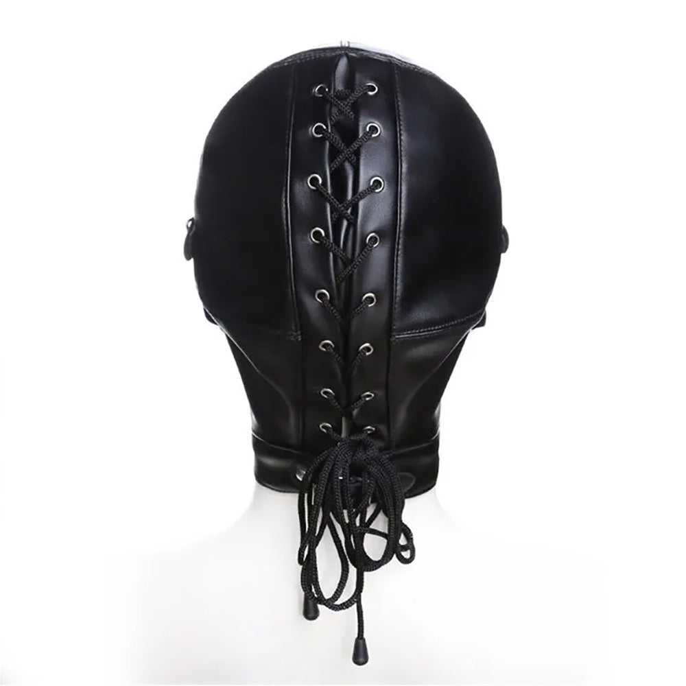 Bondage Hood Mask with Blindfold & Ball Gag (Detachable Eye Mask, Mouth Piece & Mouth Gag)