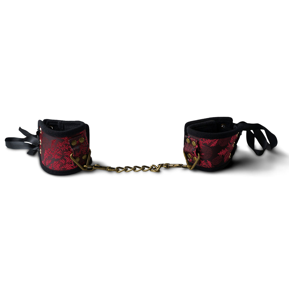 Lace Handcuffs with Bronze Hardware & D-Ring