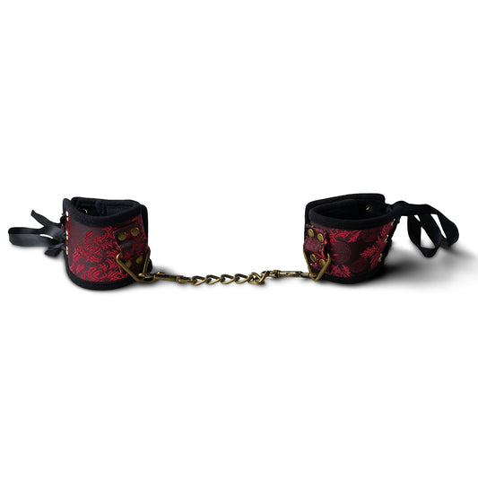 Lace Handcuffs with Bronze Hardware & D-Ring
