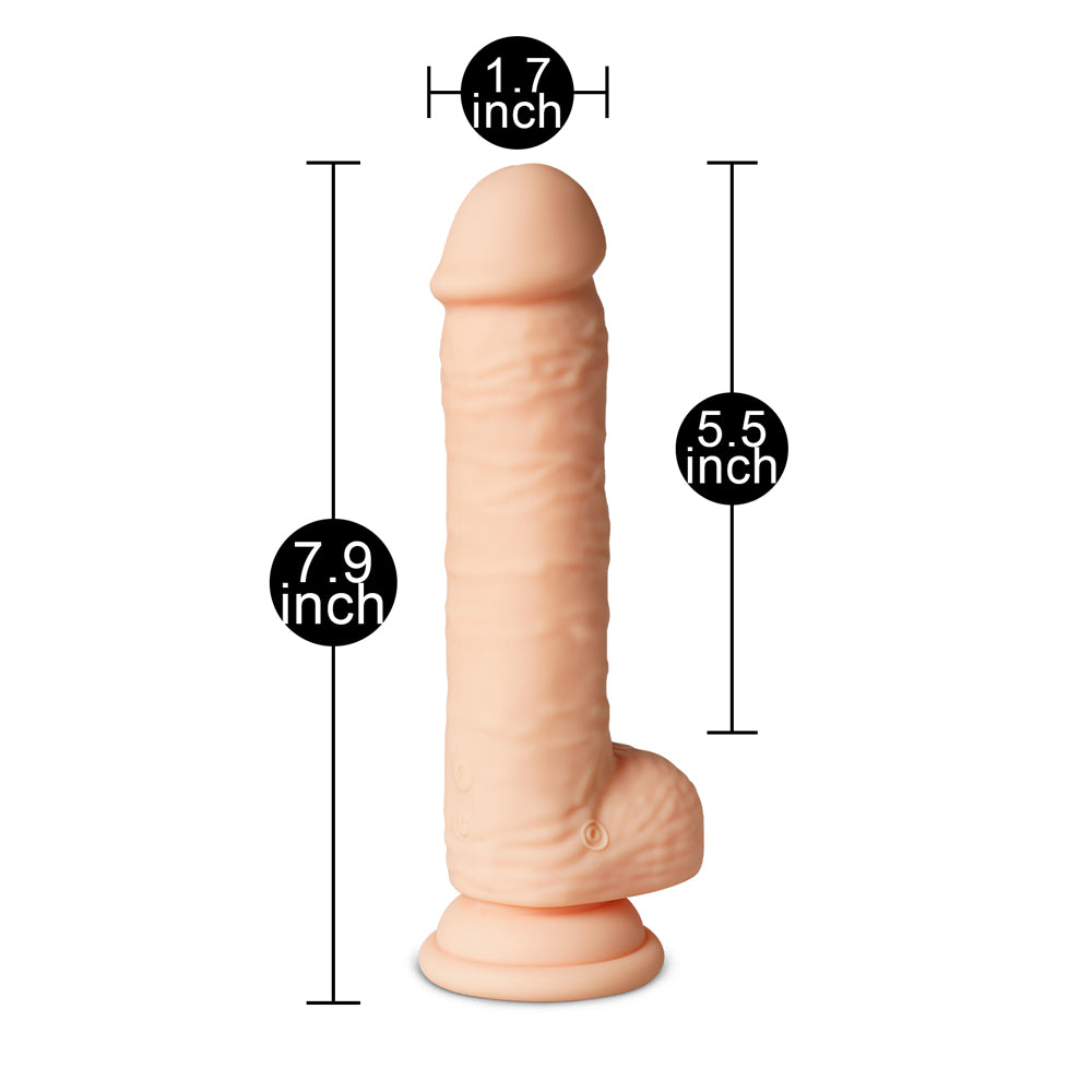 Suction Cup Vibrating/Rotating Dildo 8 inch 10 Function