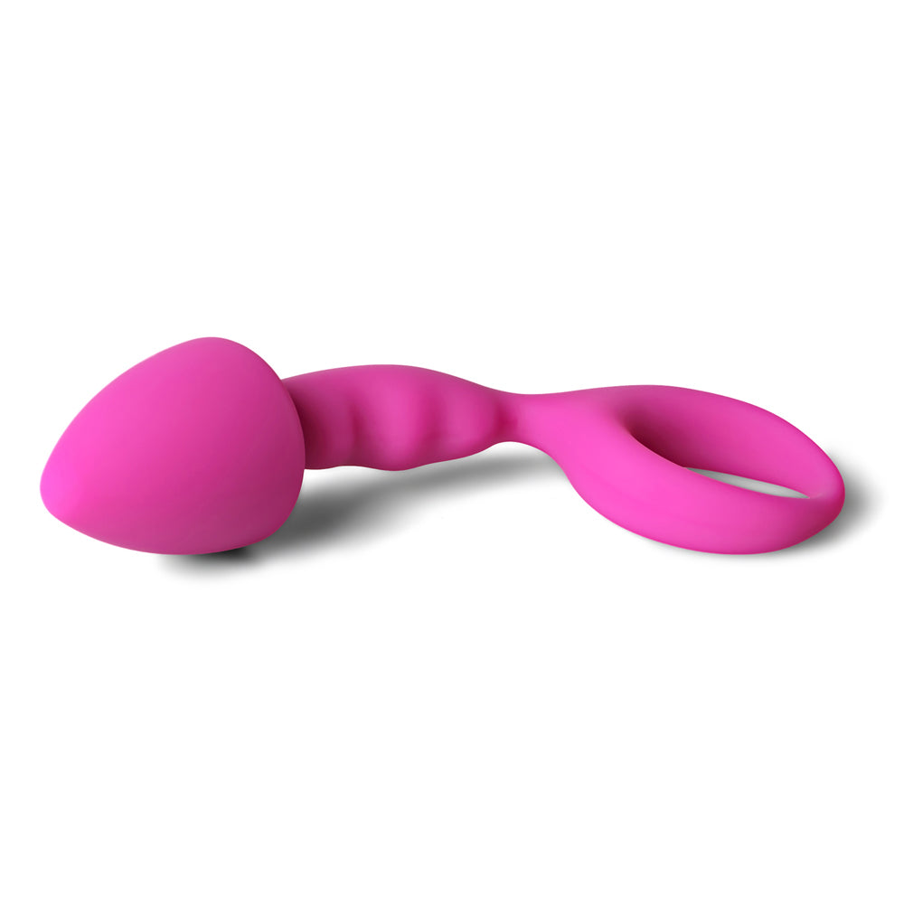 Silicone Curved Penis Butt Plug with Ring Pull 3.5 inch