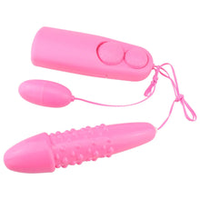 Load image into Gallery viewer, Dual Vibrating Dildo &amp; Egg Vibrator with Two Dial Remote