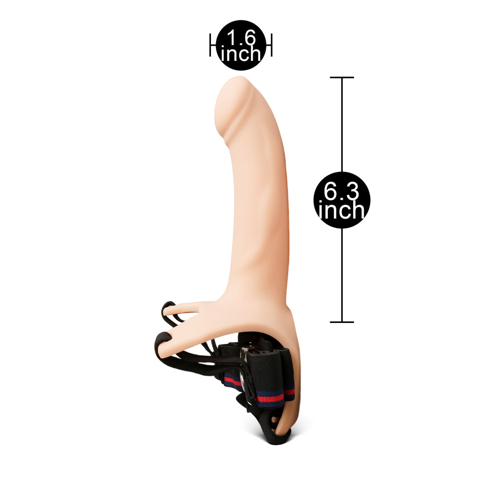 Silicone Hollow Strap On Dildo & Ball Strap 6 inch (For Men With Mild E.D.)